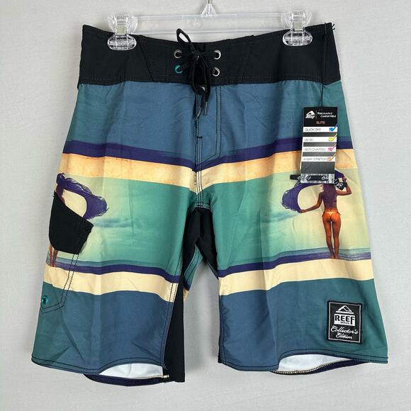 Reef Men’s 30 Blown Away Board Shorts Stretch Anti-Chafing Quick Dry - Picture 1 of 8